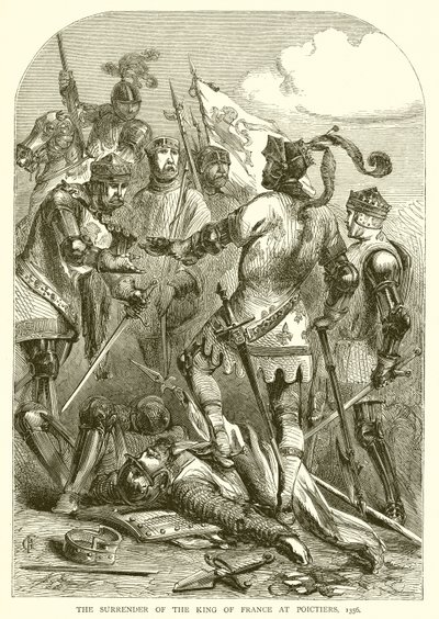 Poddanie się króla Francji w Poictiers, 1356 autorstwa English School