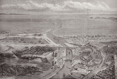 The Swansea Harbor and Docks, z The Illustrated London News, 22 października 1881 r. autorstwa English School
