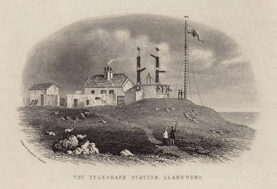 Stacja Telegraficzna, Llandudno (grawerunek) autorstwa English School