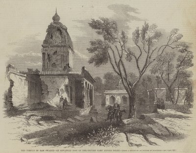 Świątynia Ram Swamee, zaawansowana placówka brytyjskiego obozu przed Delhi (rycina) autorstwa English School
