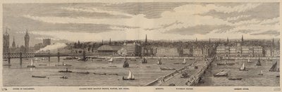 Nabrzeże Tamizy po północnej stronie Tamizy od Pałacu Westminsterskiego do mostu Blackfriars autorstwa English School