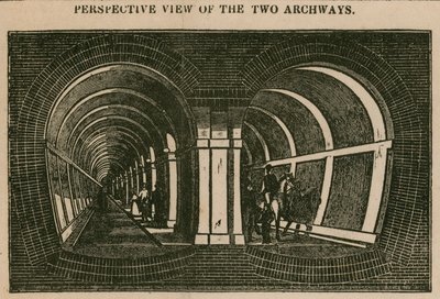 Tunel Tamizy: widok perspektywiczny dwóch łuków autorstwa English School