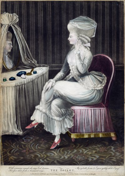 Toaleta, wyd. Robert Sayer i J. Bennett, 1780 (grawerunek mezzotinta) autorstwa English School