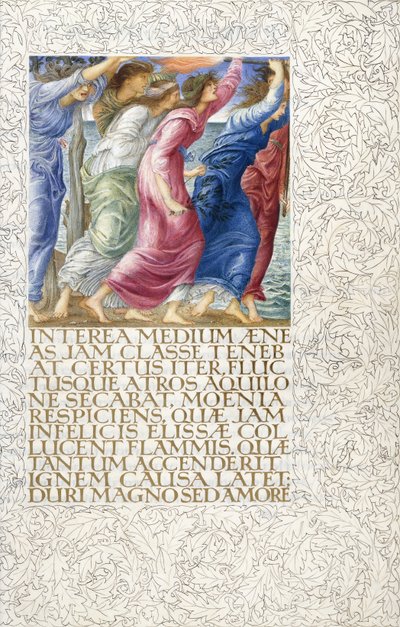 Trojanie zauważają stos pogrzebowy Dydony, 1874-c.1919 autorstwa English School
