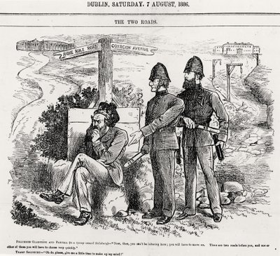 Dwie drogi, ilustracja, wyd. 7 sierpnia 1886 r autorstwa English School