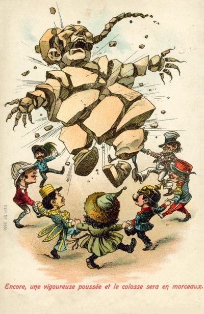 Mocarstwa zachodnie rozdzielają Chiny (litografia kolorowa) autorstwa English School