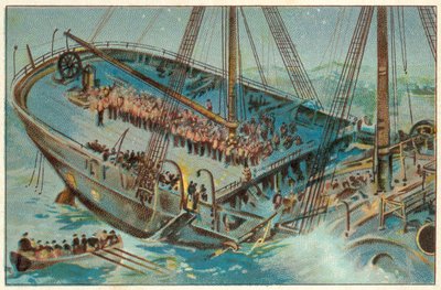 Wrak „Birkenhead” (chromolitho) autorstwa English School