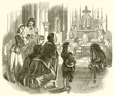 Młody Molier w kościele autorstwa English School