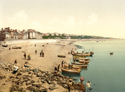 Plaża, Exmouth (zdjęcie ręcznie kolorowane) autorstwa English School