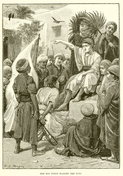 Chłopiec Cyrus grający króla autorstwa English School