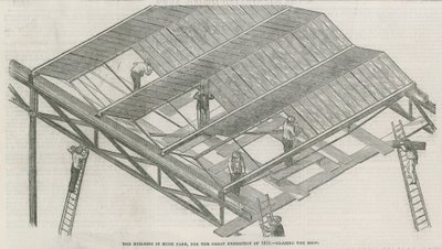 Budynek w Hyde Parku w Londynie na Wielką Wystawę w 1851 r. autorstwa English School
