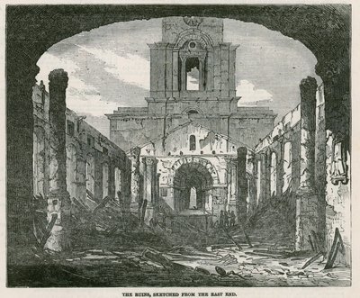 Spalenie kościoła św Anny w Limehouse autorstwa English School