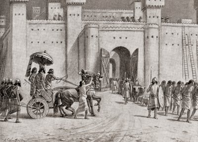 Zdobycie Damaszku w 732 r. p.n.e. przez Tiglat-Pilesera III, z książki Hutchinson