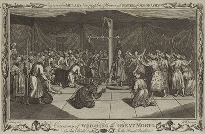Ceremonia ważenia Wielkiego Mogoła w jego urodziny autorstwa English School