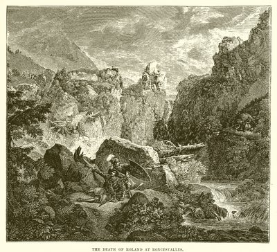 Śmierć Rolanda w Roncesvalles autorstwa English School