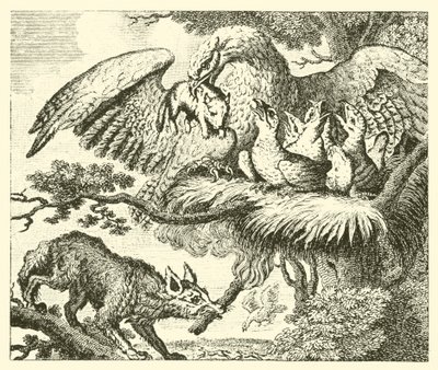 Orzeł i lis (rycina) autorstwa English School