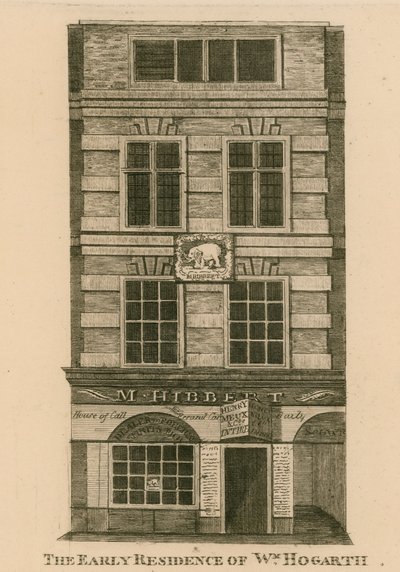 Wczesna rezydencja Williama Hogartha, Fenchurch Street, Londyn autorstwa English School