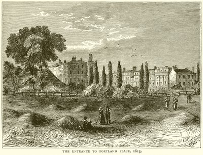 Wejście do Portland Place, 1815 autorstwa English School