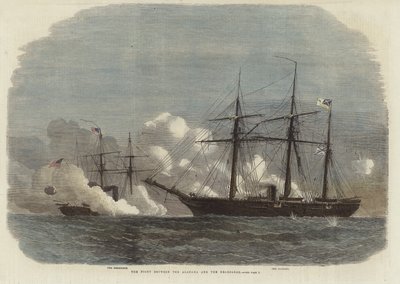Walka między Alabama i Kearsarge autorstwa English School