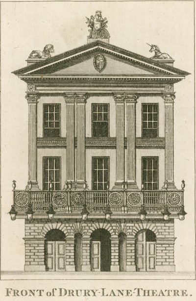 Front Drury Lane Theatre, Londyn autorstwa English School