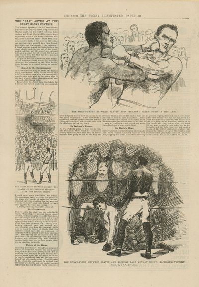 Walka rękawic między Slavinem a Jacksonem autorstwa English School