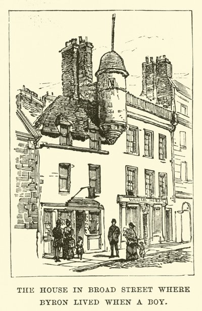 Dom przy Broad Street, w którym Byron mieszkał jako chłopiec autorstwa English School