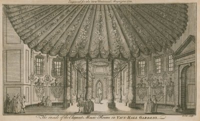 Wnętrze eleganckiej sali muzycznej (Rotunda) w Vauxhall Gardens w Londynie autorstwa English School