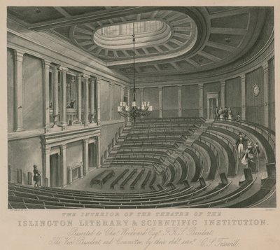 Wnętrze teatru Instytutu Literacko-Naukowego Islington autorstwa English School