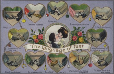 Język stóp, flirt grając w footsie autorstwa English School