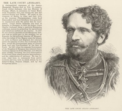 Nieżyjący już hrabia Julius Andrassy (rycina) autorstwa English School