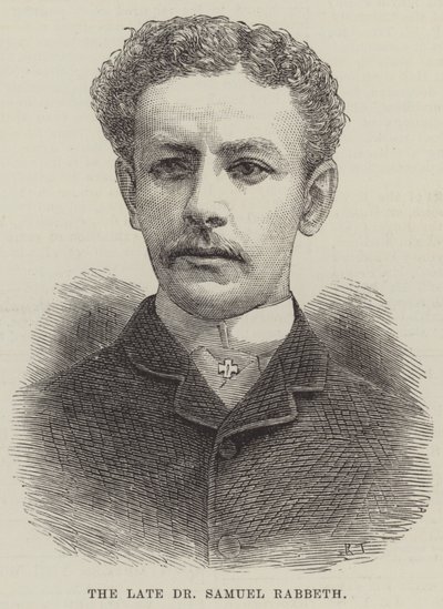 Nieżyjący już dr Samuel Rabbeth (rycina) autorstwa English School
