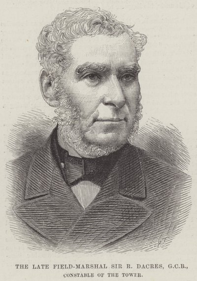 Zmarły feldmarszałek Sir R Dacres, GCB, Constable of the Tower (rycina) autorstwa English School