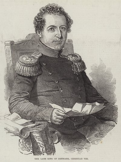 Zmarły król Danii, Christian VIII (rycina) autorstwa English School