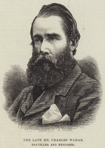 Nieżyjący już pan Charles Wahab, podróżnik i odkrywca (grafika) autorstwa English School