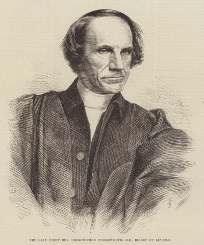 Nieżyjący prawy wielebny Christopher Wordsworth, DD, biskup Lincoln (rycina) autorstwa English School