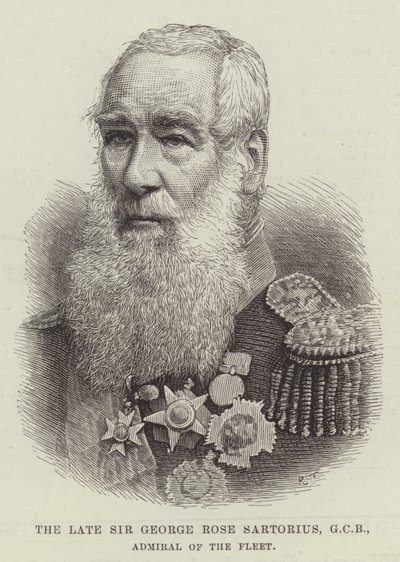 Nieżyjący już Sir George Rose Sartorius, GCB, admirał floty (rycina) autorstwa English School