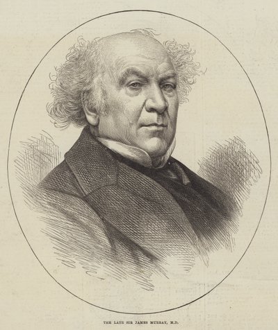 Nieżyjący już Sir James Murray, MD (grawerunek) autorstwa English School