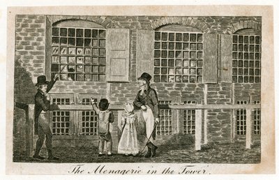 Menażeria w Tower of London około 1820 r autorstwa English School