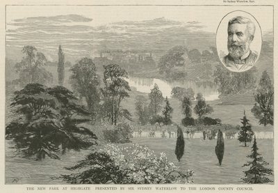 Nowy park w Highgate przedstawiony przez Sir Sydneya Waterlowa autorstwa English School