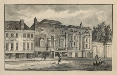 Stara Akademia Królewska w Pall Mall (wc na papierze) autorstwa English School