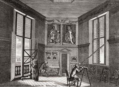 Stara sala obserwacyjna, Greenwich, z „Krótkiej historii Anglików” J.R. Greena, opublikowanej w 1893 r. autorstwa English School