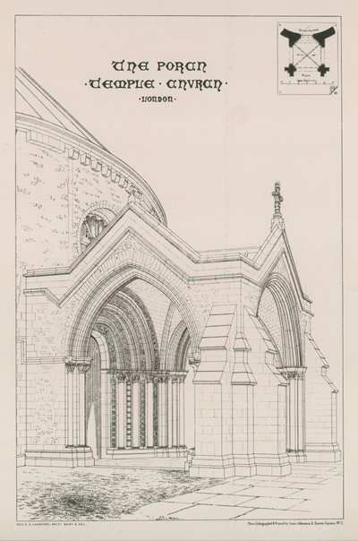 Ganek kościoła Temple autorstwa English School