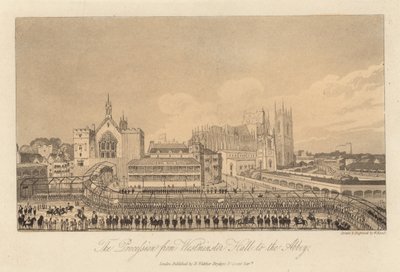 Procesja z Westminster Hall do opactwa autorstwa English School