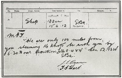 Odpowiedź rosyjskiego parowca Birma na apel Titanica o pomoc, z „Sfery”, 04.05.1912 (lit.) (detal 450850) autorstwa English School