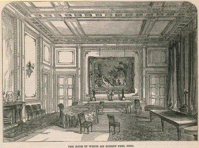 Pokój, w którym zmarł Sir Robert Peel autorstwa English School