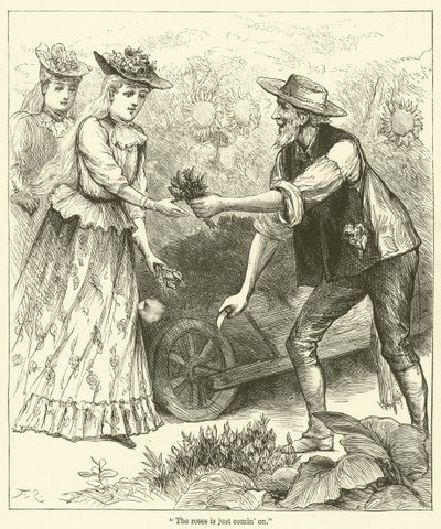 "Róże właśnie nadchodzą" (grawerunek) autorstwa English School