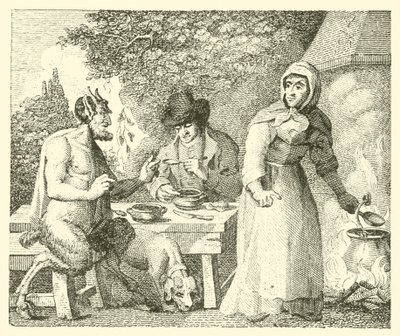 Satyr i podróżnik (rycina) autorstwa English School