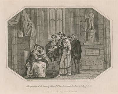 Rozstanie królowej Edwarda IV i jej drugiego syna, Richarda Duke of York autorstwa English School
