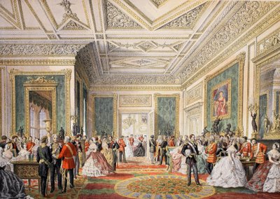Podpisanie aktu poświadczenia małżeństwa, z Pomnika małżeństwa Edwarda VII i Aleksandry z Danii, wyd. 1864 autorstwa English School