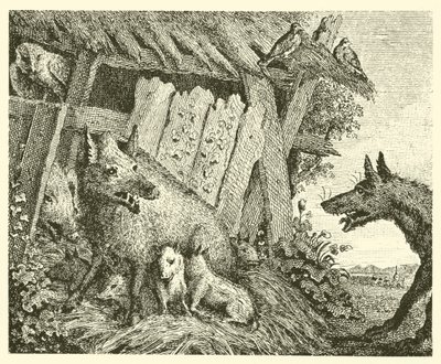 Maciora i wilk (rycina) autorstwa English School